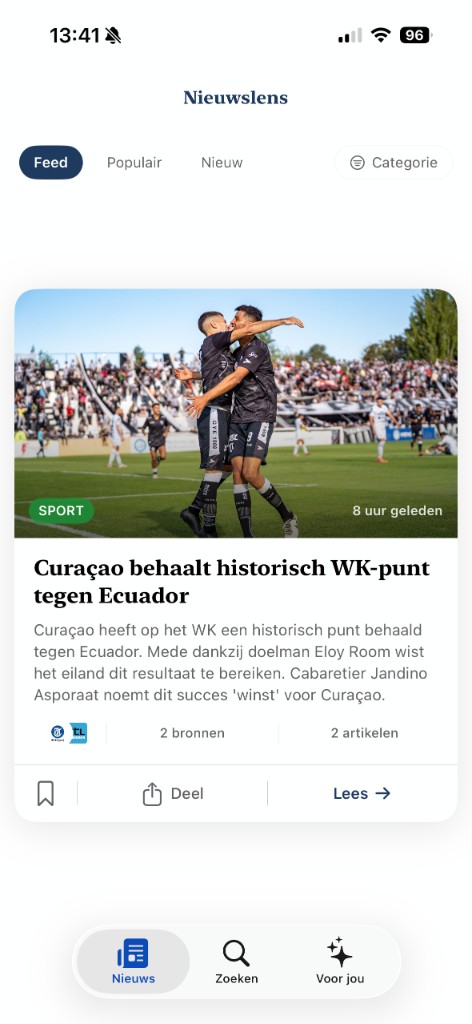 Nieuwslens feed — sport verhaal